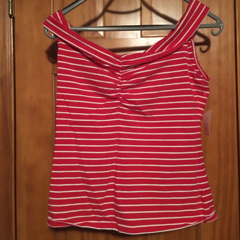 Red and white striped tank top